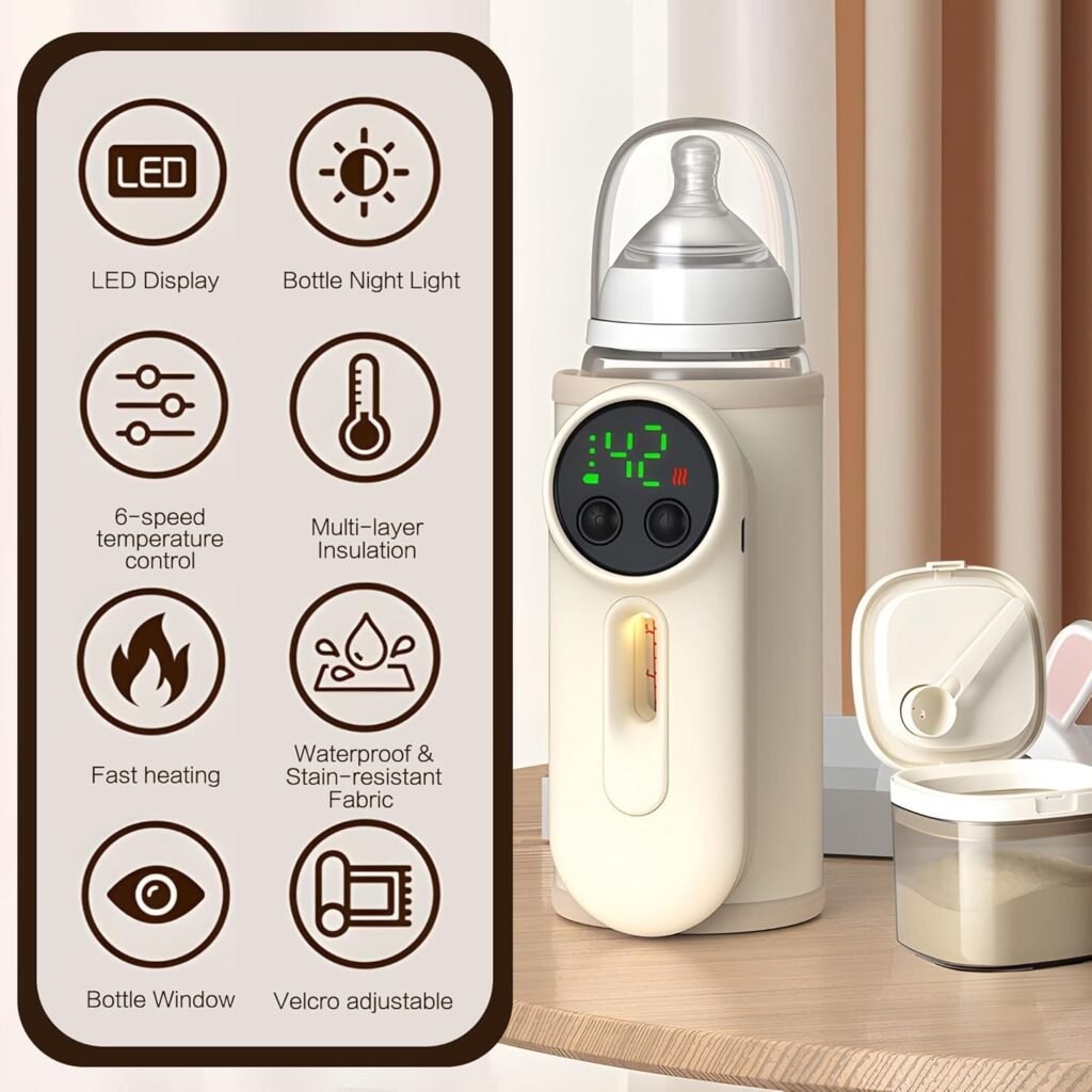 Chauffe-biberon électrique Rechargeable USB Affichage de la température – Chauffage Intelligent & Portable pour Bébé