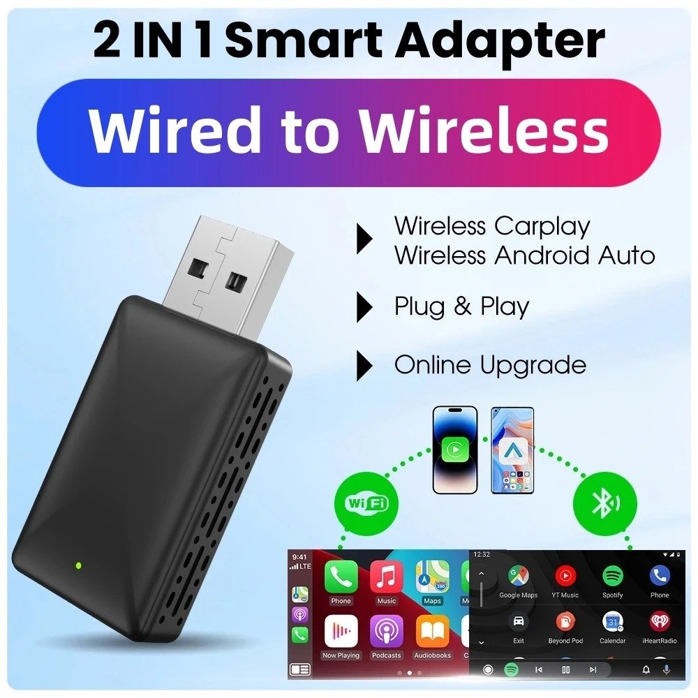 Adaptateur sans fil Android pour voiture Carplay et Android Auto – Connexion Instantanée & Liberté Totale
