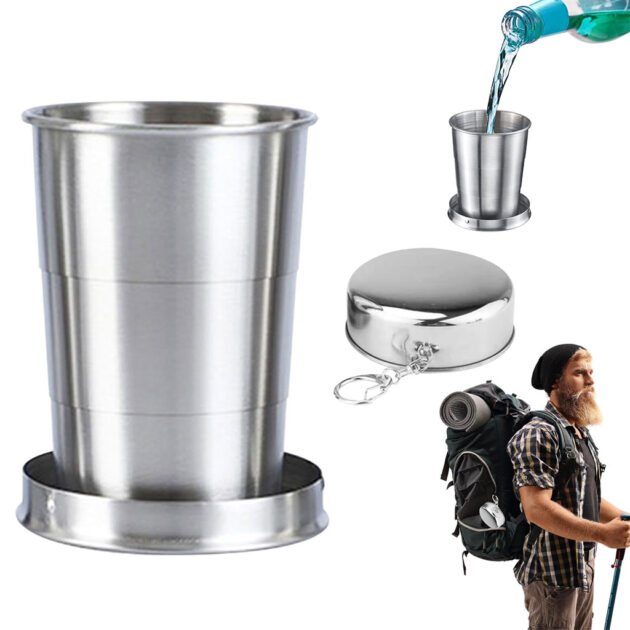 Mug de camping pratique idéal pour les boissons avec crochet de suspension – Compact, Isotherme & Prêt pour l’Aventure