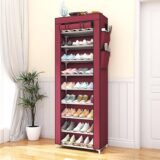 Étagère à chaussures à 10 niveaux avec couvercle anti-poussière – Organisation Maximale & Protection Totale