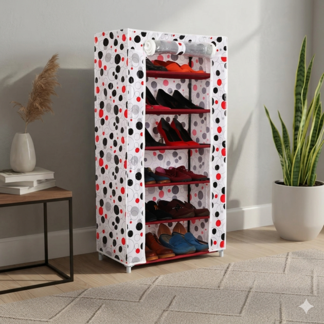 Armoire à chaussures étanche à 6 niveaux zipper – Rangement Pratique & Design Moderne