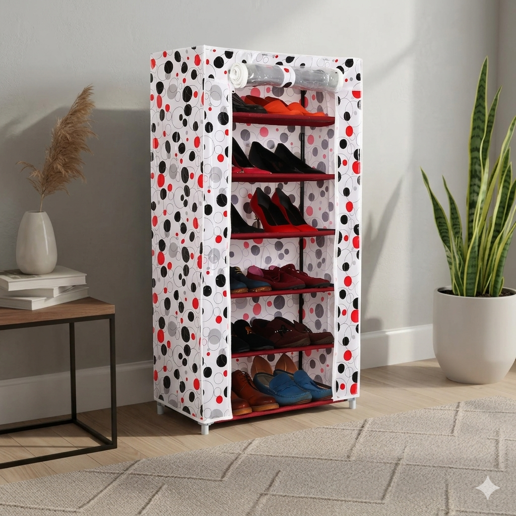 Armoire à chaussures étanche à 6 niveaux zipper – Rangement Pratique & Design Moderne