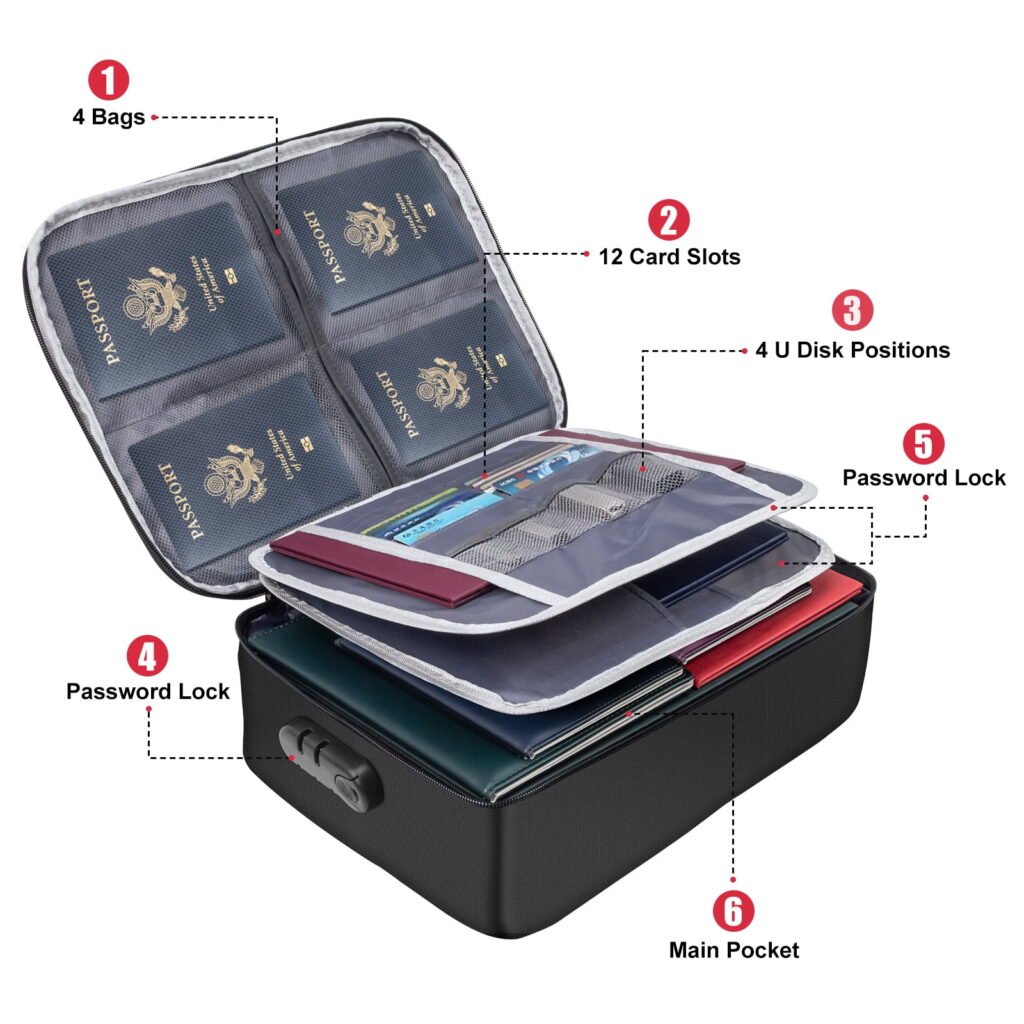 Organiseur de documents multifonctionnel avec serrure de sécurité – Protection Maximale & Organisation Intelligente