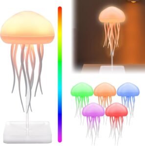 Lampe de chevet méduse à dégradé RGB avec tentacules animés – Ambiance Relaxante & Effet Marin Unique