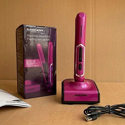 Mini Lisseur à cheveux rechargeable USB avec Base de Chargement – Coiffure Sans Fil & Résultat Parfait
