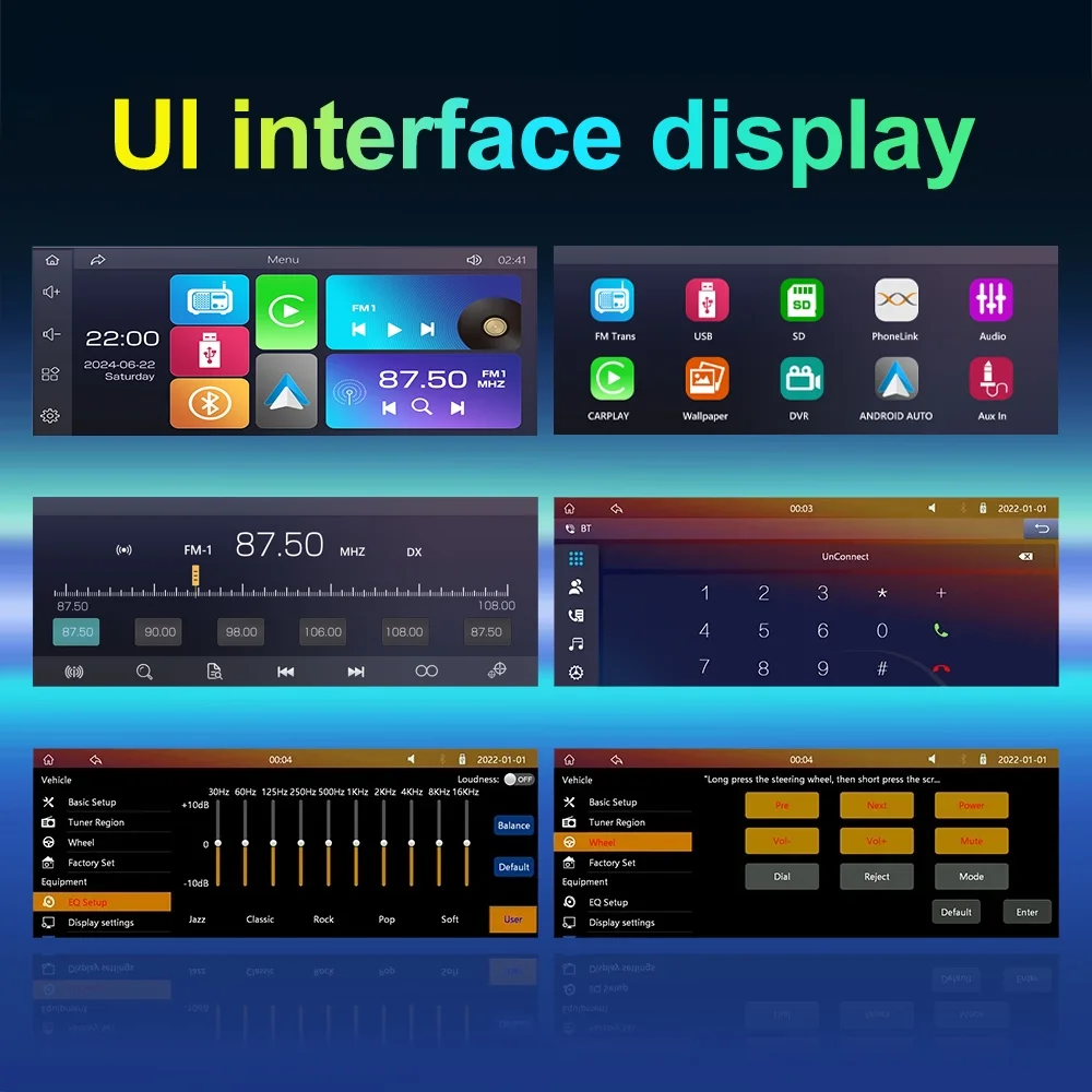 Autoradio 1 DIN MP5 CarPlay & Android Auto Full HD – Connectivité Intelligente & Conduite Moderne
