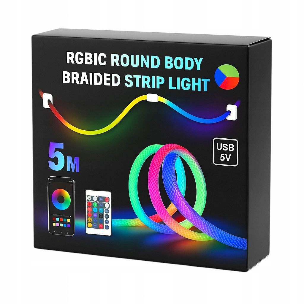 Bande LED RGB tube 360° numérique 5m 16mm USB 5V App Control – Ambiance Néon Intelligente & Personnalisée