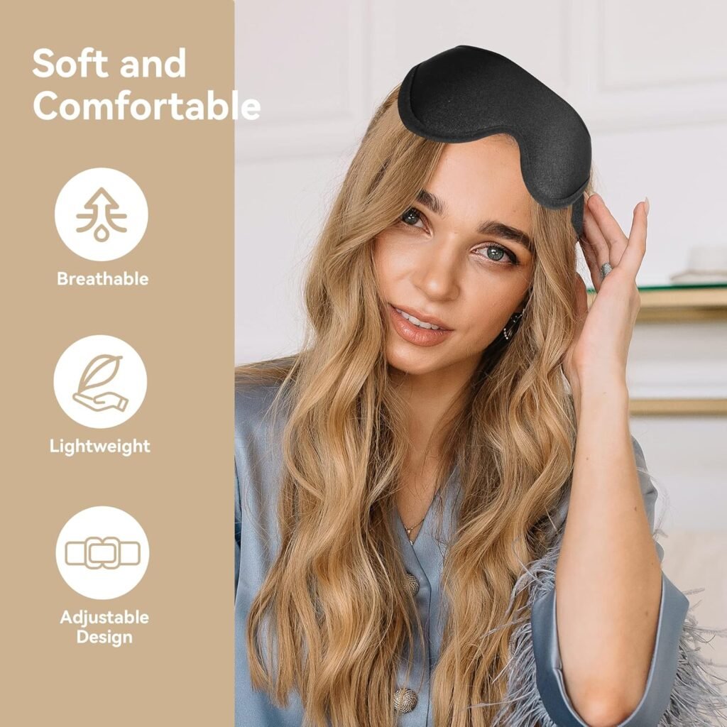 Masque de sommeil 3D ergonomique et profond amélioré avec sangle ajustable – Confort Absolu & Obscurité Totale