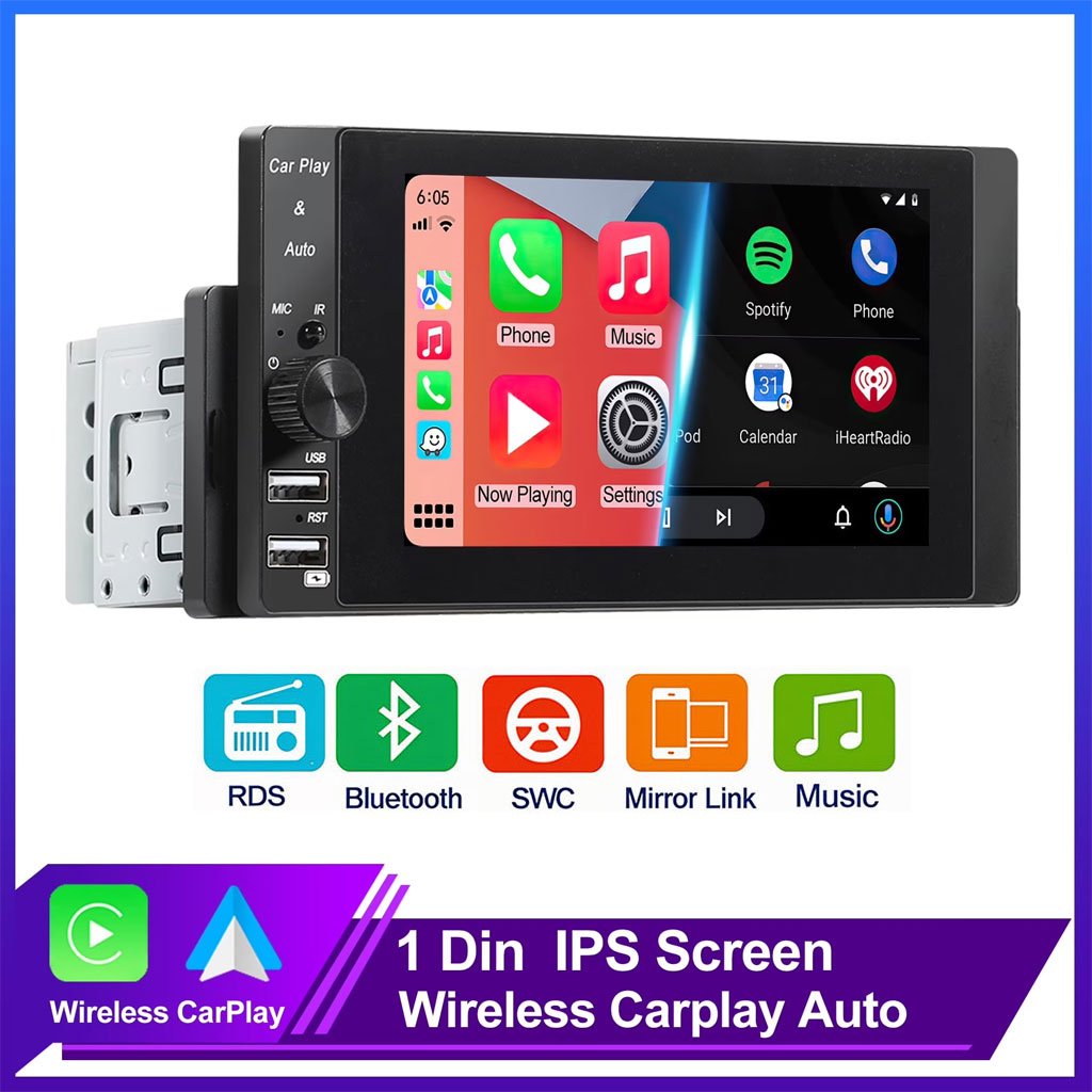 Autoradio 1 DIN MP5 CarPlay & Android Auto Full HD – Connectivité Intelligente & Conduite Moderne