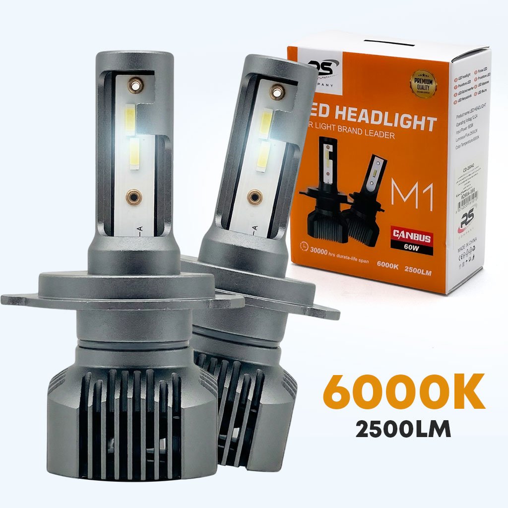 Kit Lampe Phare Canbus M1 H4 LED 6000K 60W – Éclairage Auto Haute Performance
