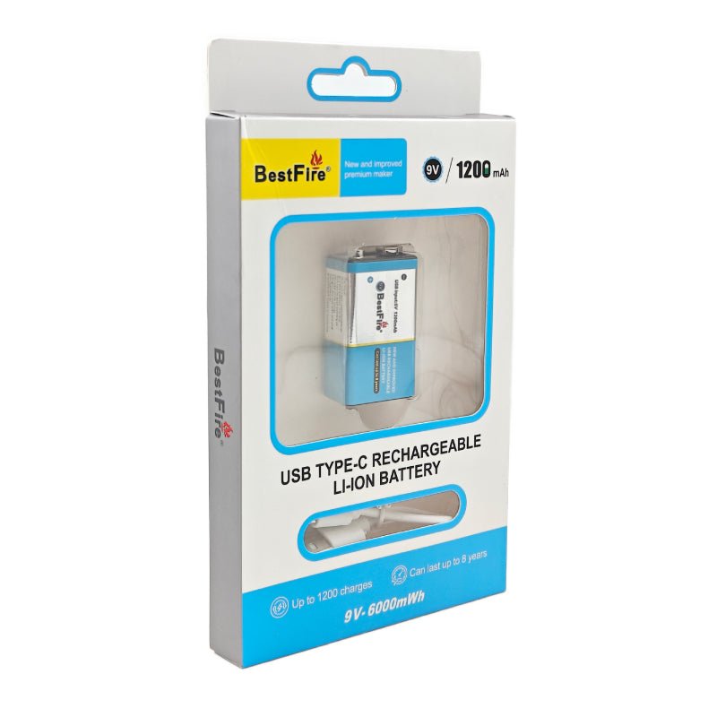 Pile Rechargeable USB Type-C 9V 1200mWh – Batterie Lithium Rechargeable
