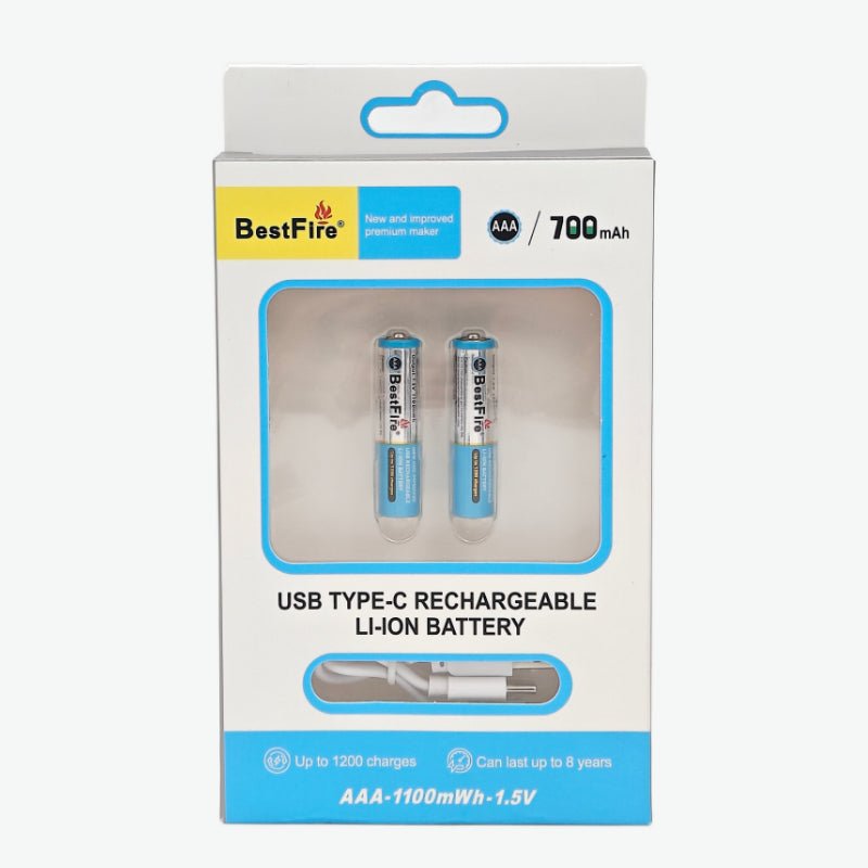Pile Rechargeable USB Type-C AAA 700mWh – Batterie Lithium BestFire