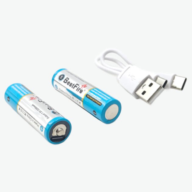 Pile Rechargeable USB Type-C AA 2150mAh – Batterie Lithium BestFire 3200mWh (1,5V)