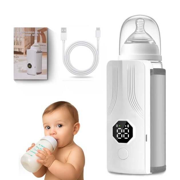 Chauffe-biberon portable rechargeable avec écran LCD – Température réglable intelligente