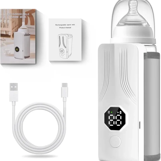 Chauffe-biberon portable rechargeable avec écran LCD – Température réglable intelligente