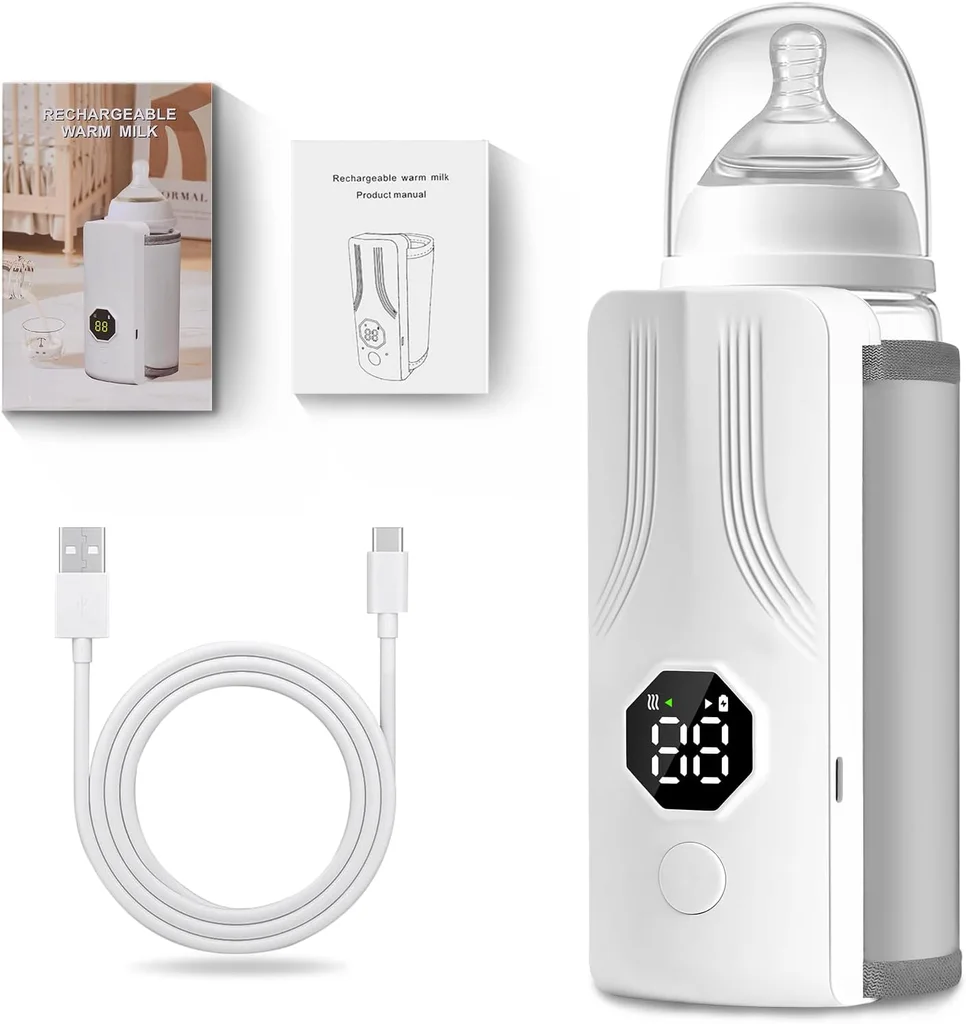 Chauffe-biberon portable rechargeable avec écran LCD – Température réglable intelligente