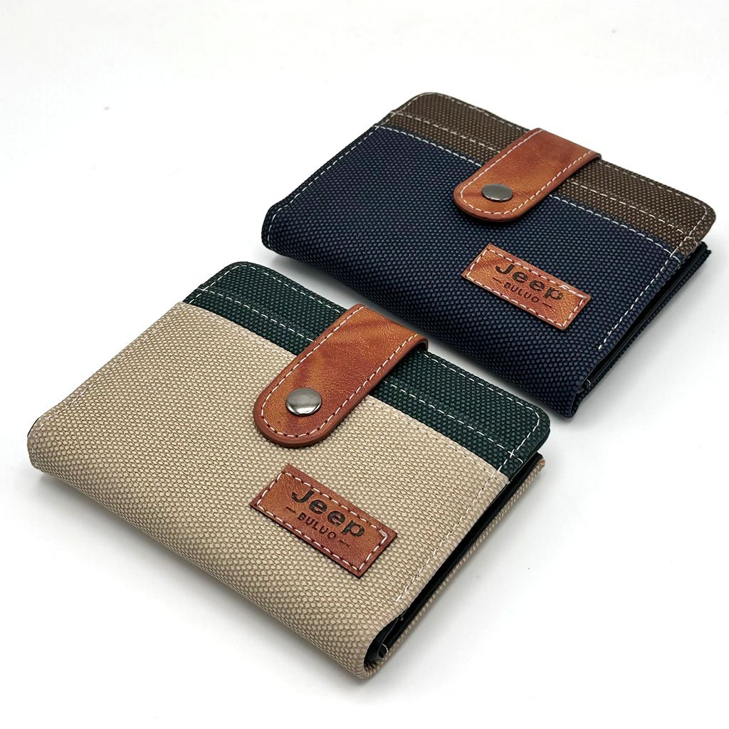 Portefeuille Jeep Homme (Tissu & Cuir) – Élégance Robuste pour un Usage Quotidien