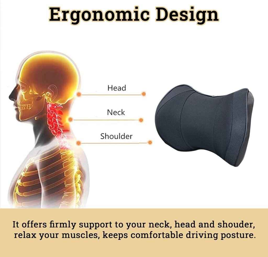 Oreiller cervical voiture en mousse à mémoire de forme – Confort ergonomique et soutien optimal