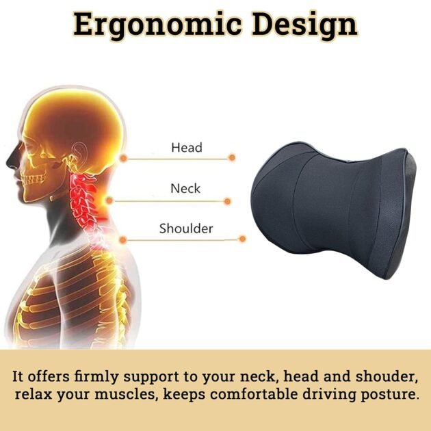 Oreiller cervical voiture en mousse à mémoire de forme – Confort ergonomique et soutien optimal