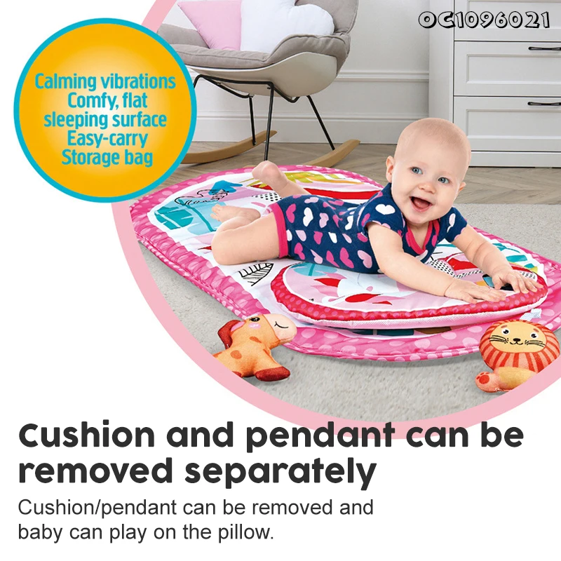 Bassinet bébé 2 en 1 avec balancement, tapis, sons et vibrations – Confort et sécurité totale