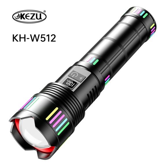 Lampe torche tactique ultra-puissante 2000 lumens – Portée 600m avec batterie haute capacité