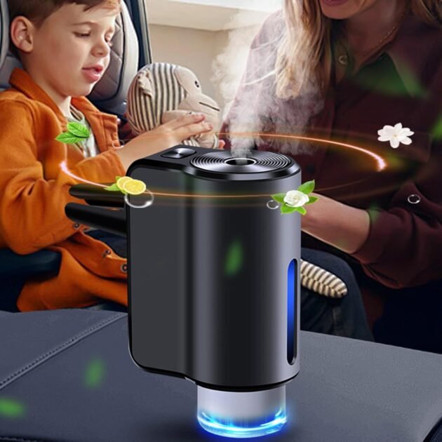 Diffuseur d’huile intelligent pour voiture à clip avec 3 recharges – Parfum et ambiance premium