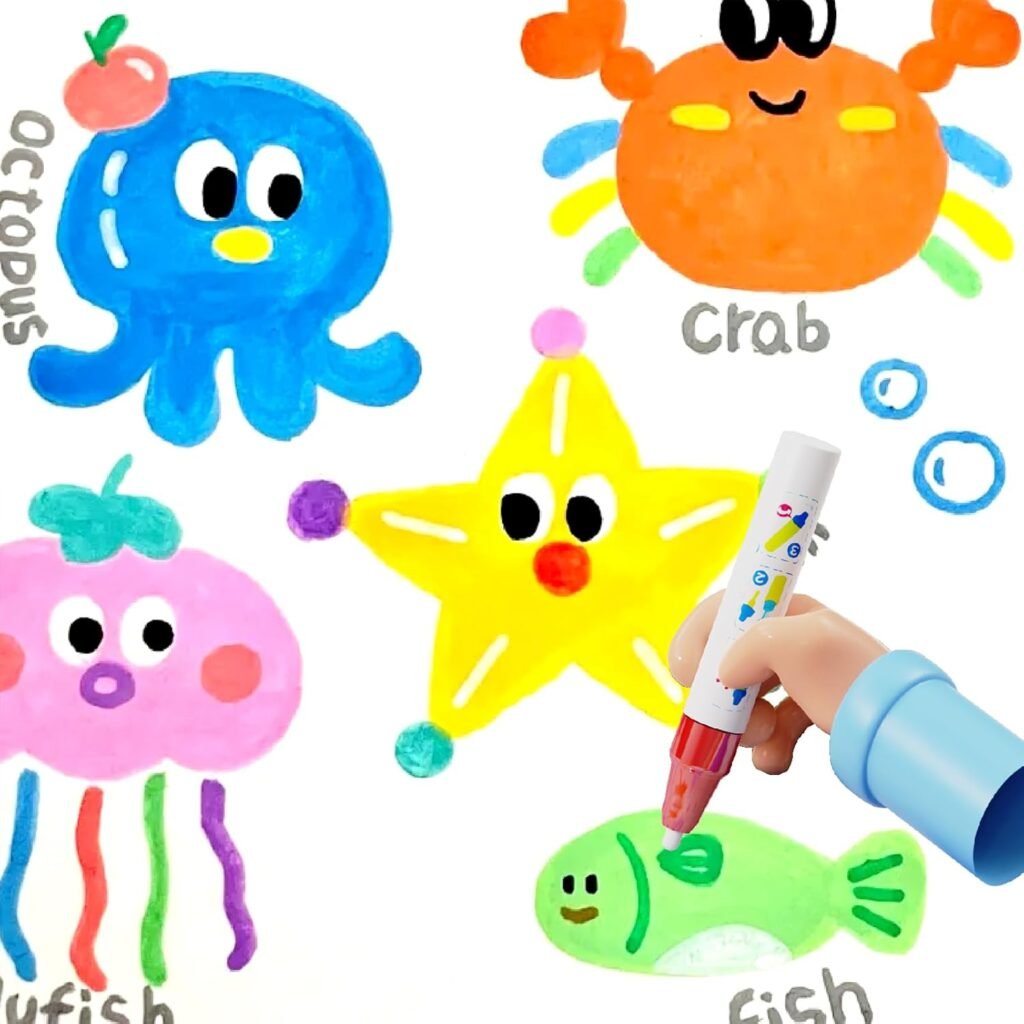 Tapis de dessin à eau réutilisable pour enfants avec zone éducative alphanumérique – Créativité sans saleté