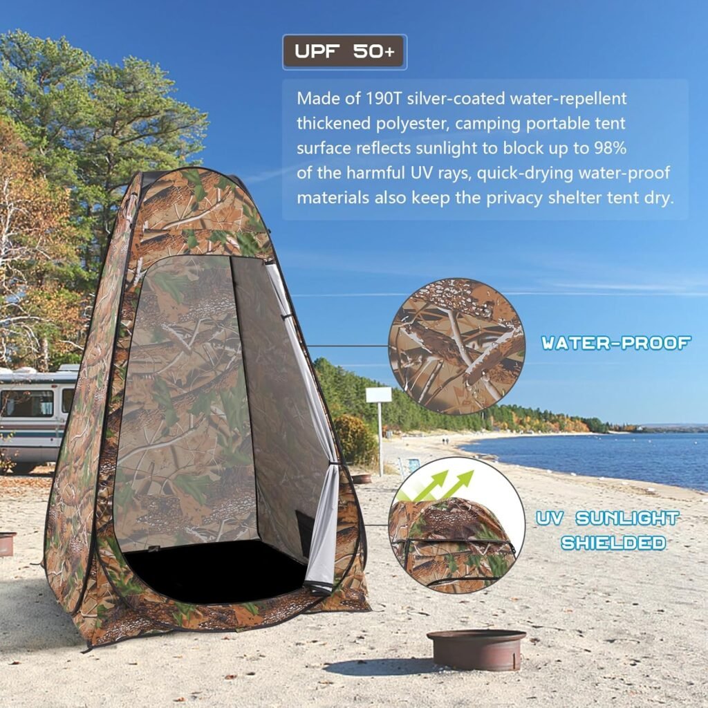 Tente de change pliable UPF 50+ imperméable camouflage – Intimité et protection en extérieur