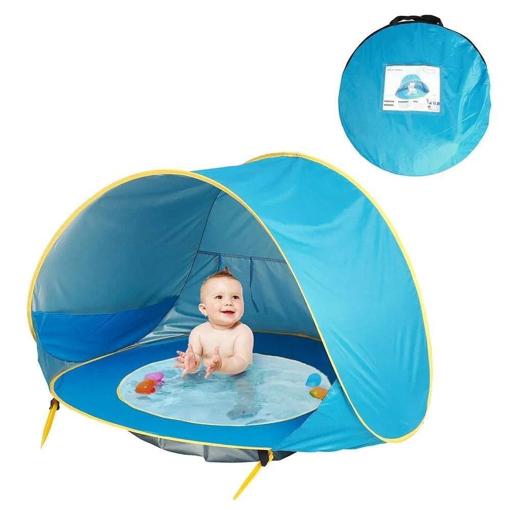 Tente de plage pour bébé avec piscine intégrée – Aire de jeu et protection solaire