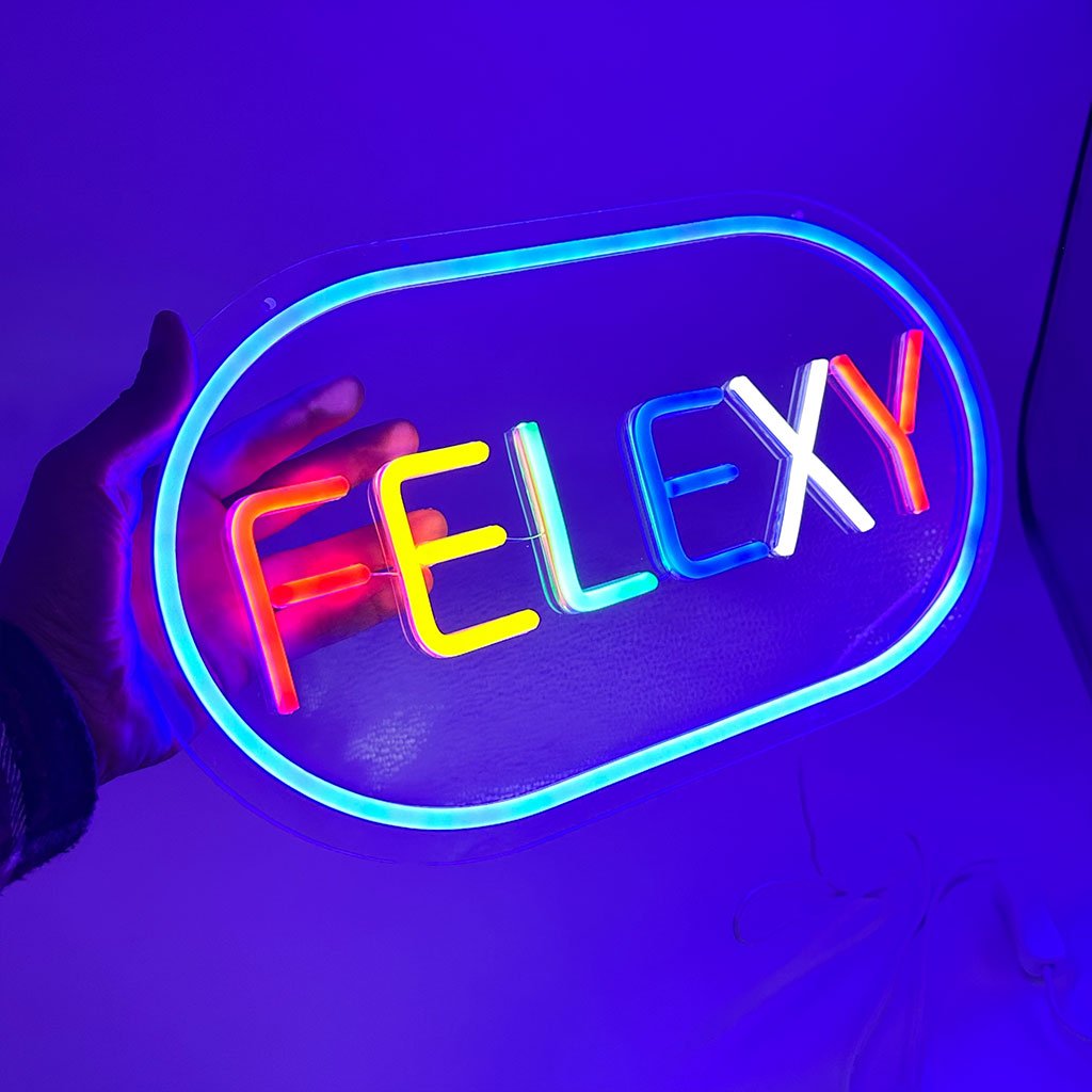 Panneau LED néon “FELEXY” pour vitrine – Enseigne lumineuse moderne et colorée