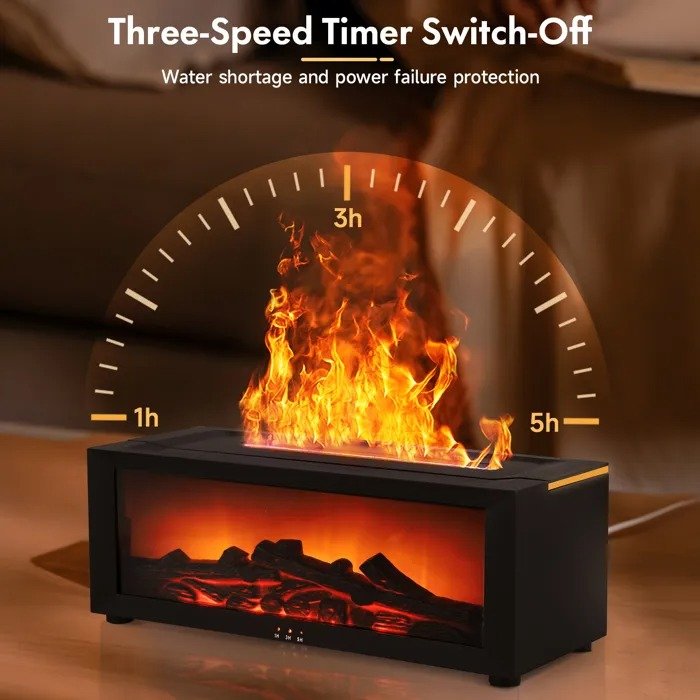 Humidificateur d’air effet flamme 7 couleurs – Ambiance chaleureuse et air purifié