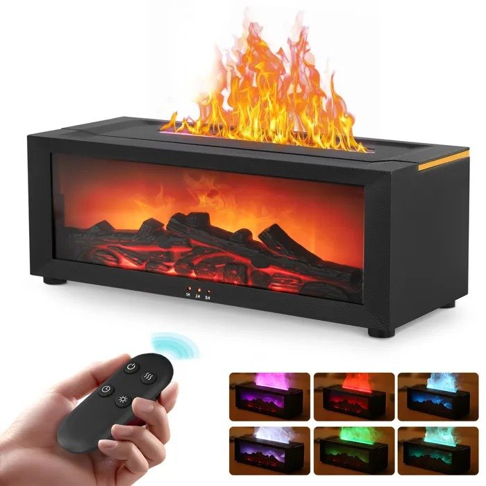 Humidificateur d’air effet flamme 7 couleurs – Ambiance chaleureuse et air purifié