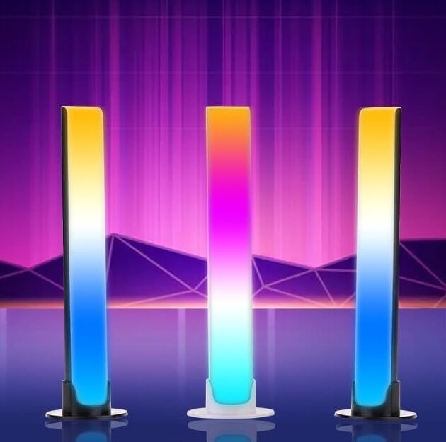 Barres LED RGB 2PCS synchronisées avec la musique – Éclairage dynamique intelligent