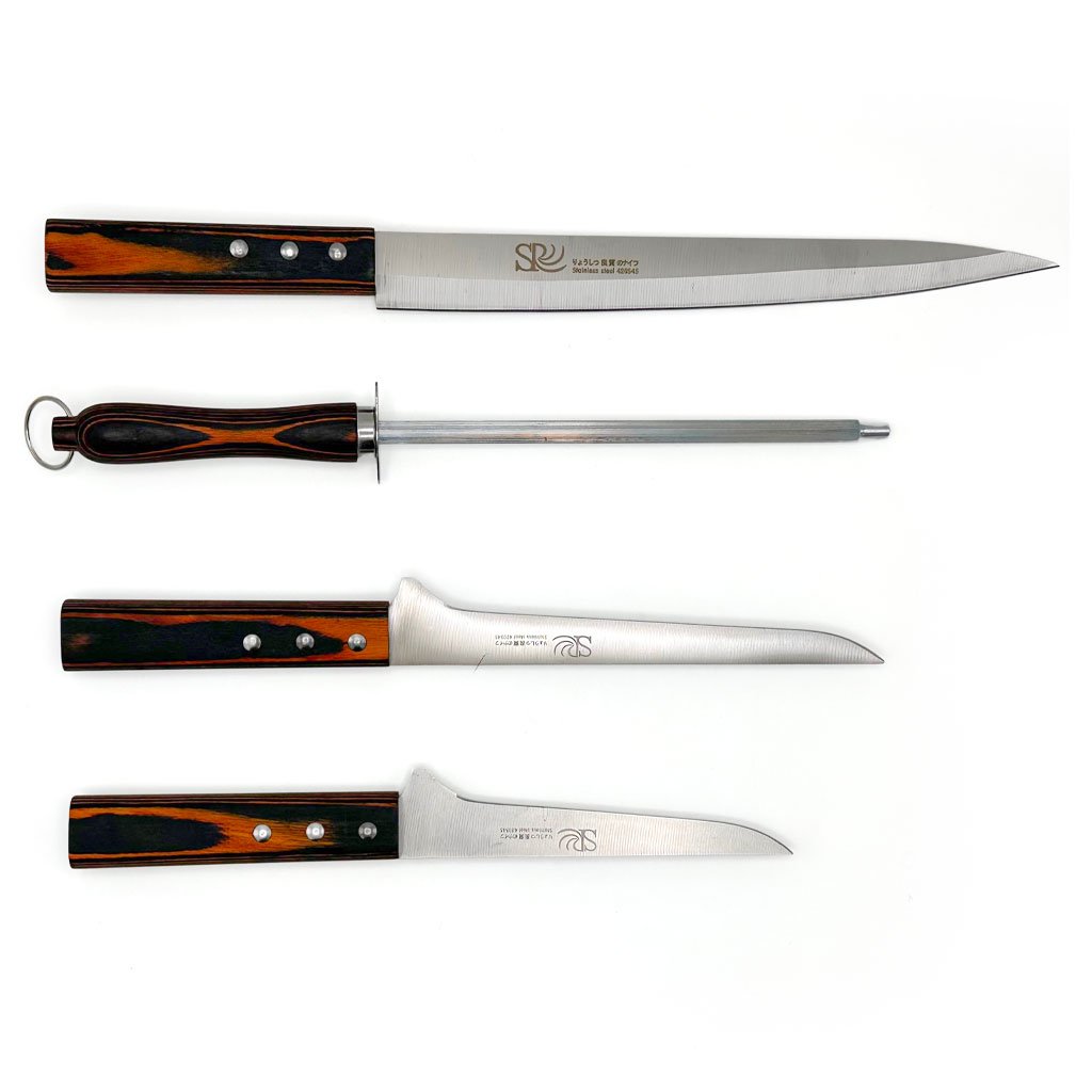 Pochette de couteaux professionnelle 4 pièces – Set de couteaux avec étui de rangement