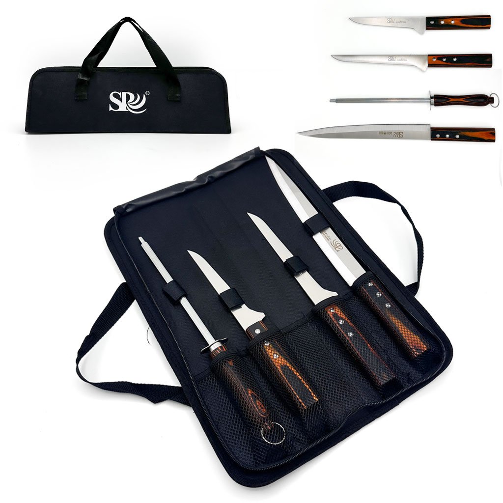 Pochette de couteaux professionnelle 4 pièces – Set de couteaux avec étui de rangement