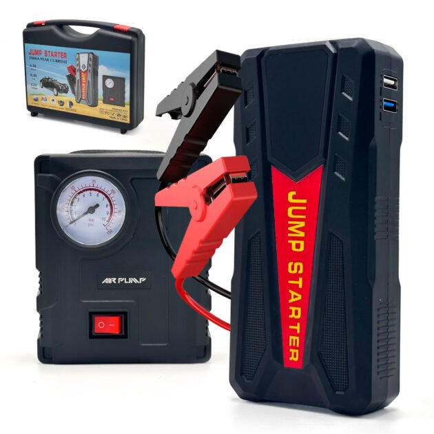 Jump Starter et Compresseur d'Air 2-en-1 pour Voitures – Puissance Ultime & Sécurité en Toutes Circonstances