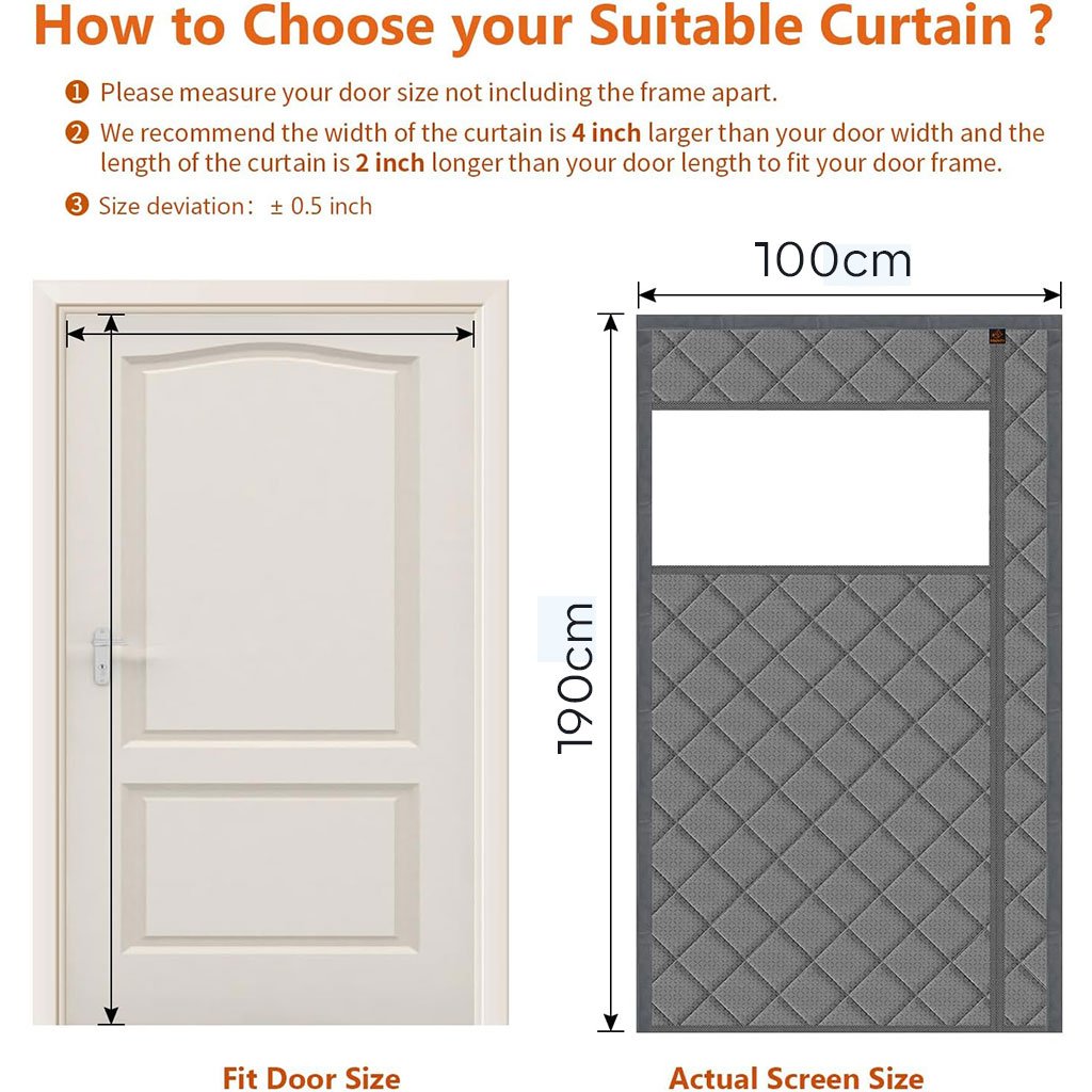 Rideau de Porte Thermique Isolant avec Fenêtre PVC – Isolation Efficace & Confort Optimal Toute l’Année