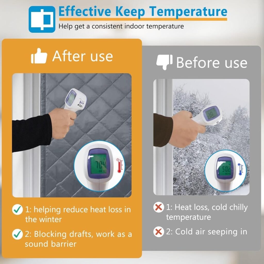 Rideau de Porte Thermique Isolant avec Fenêtre PVC – Isolation Efficace & Confort Optimal Toute l’Année