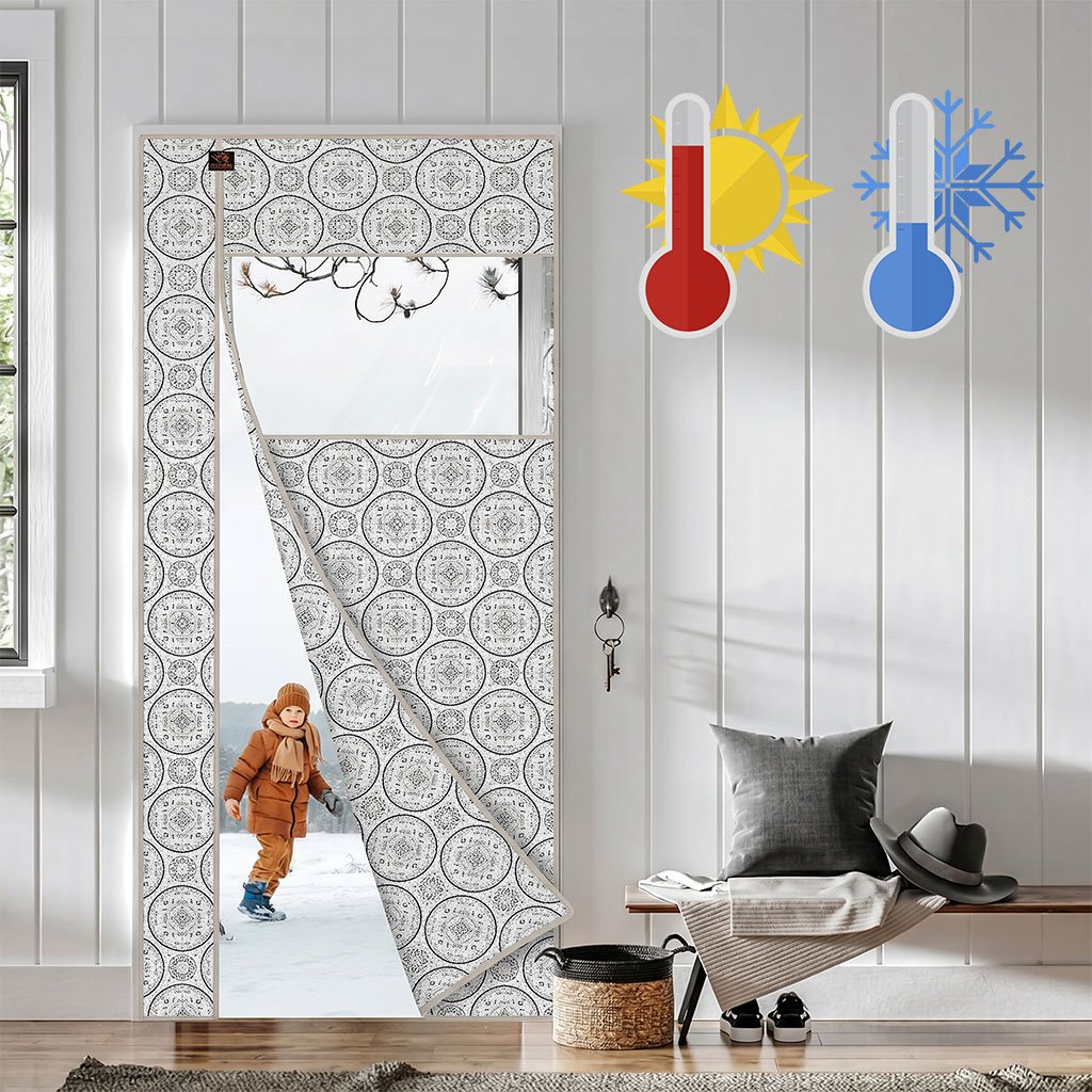 Rideau de Porte Thermique Isolant avec Fenêtre PVC – Isolation Efficace & Confort Optimal Toute l’Année