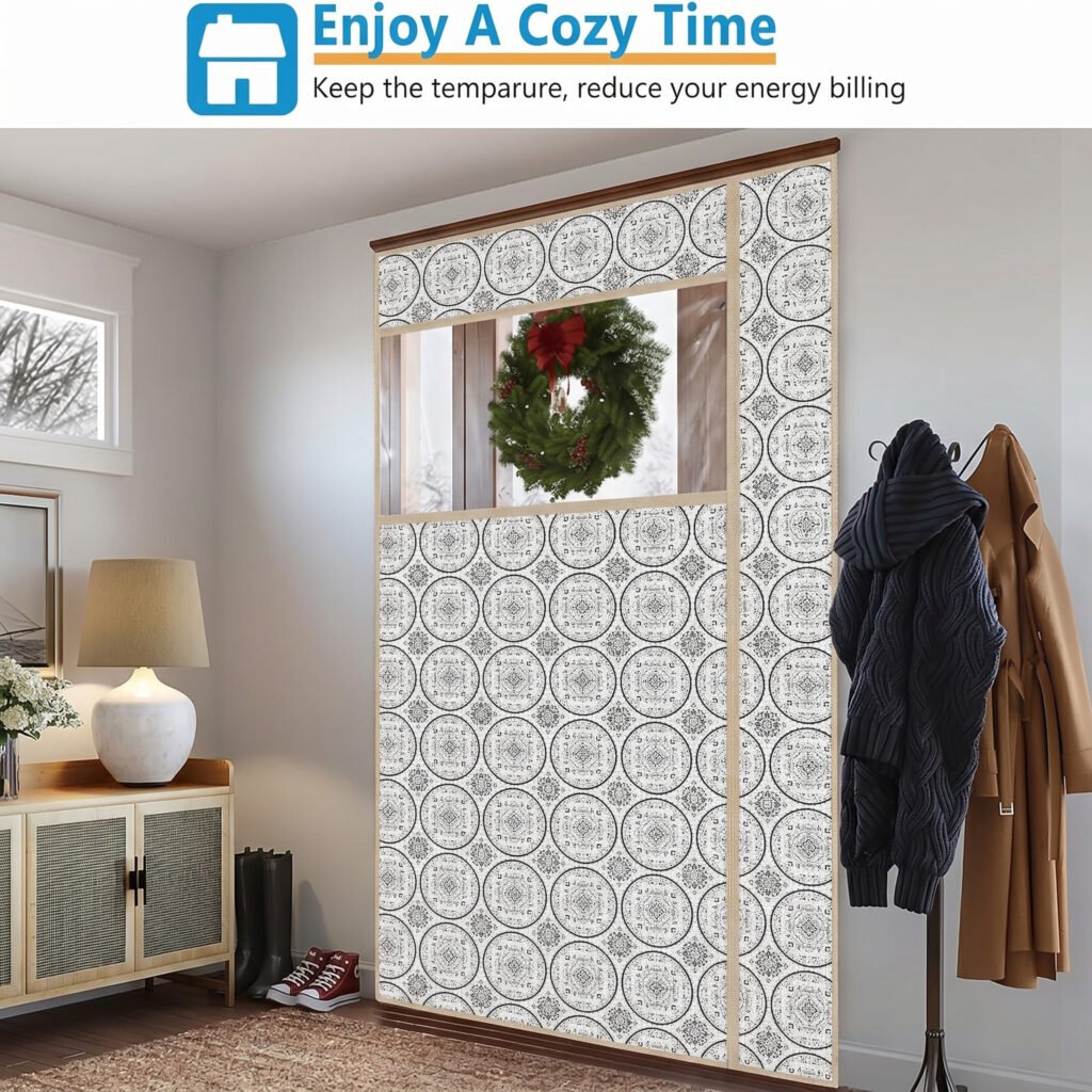 Rideau de Porte Thermique Isolant avec Fenêtre PVC – Isolation Efficace & Confort Optimal Toute l’Année