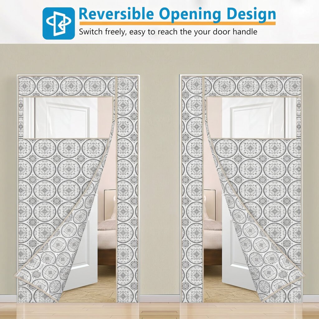 Rideau de Porte Thermique Isolant avec Fenêtre PVC – Isolation Efficace & Confort Optimal Toute l’Année