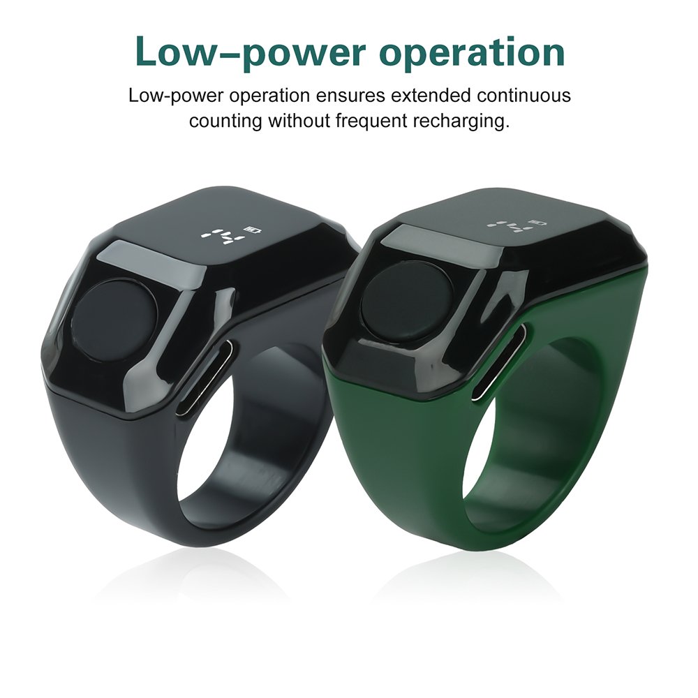 Anneau de Zikr Intelligent avec Bluetooth Écran OLED – Suivi Spirituel Moderne & Précision au Quotidien