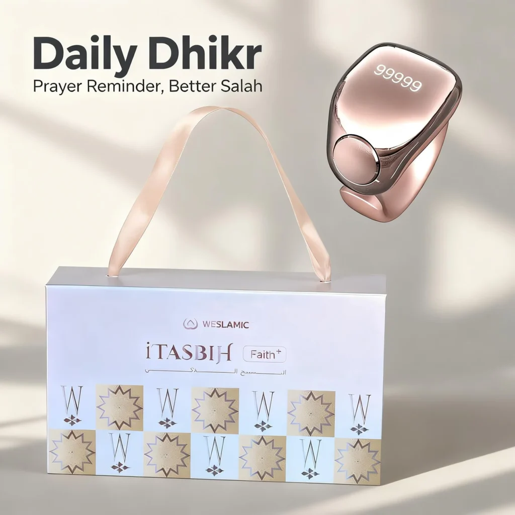 Anneau de Zikr Étanche iTasbih Faith+ Gold – Élégance et spiritualité réunies