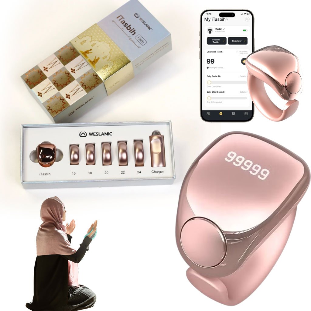 Anneau de Zikr Étanche iTasbih Faith+ Gold – Élégance et spiritualité réunies