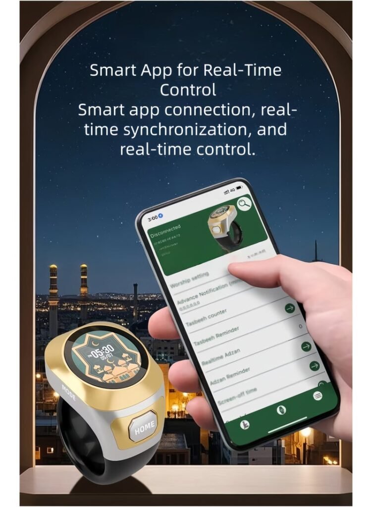Anneau de Zikr S6 avec Écran OLED Couleur – Technologie et spiritualité réunies