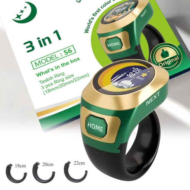 Anneau de Zikr S6 avec Écran OLED Couleur – Technologie et spiritualité réunies