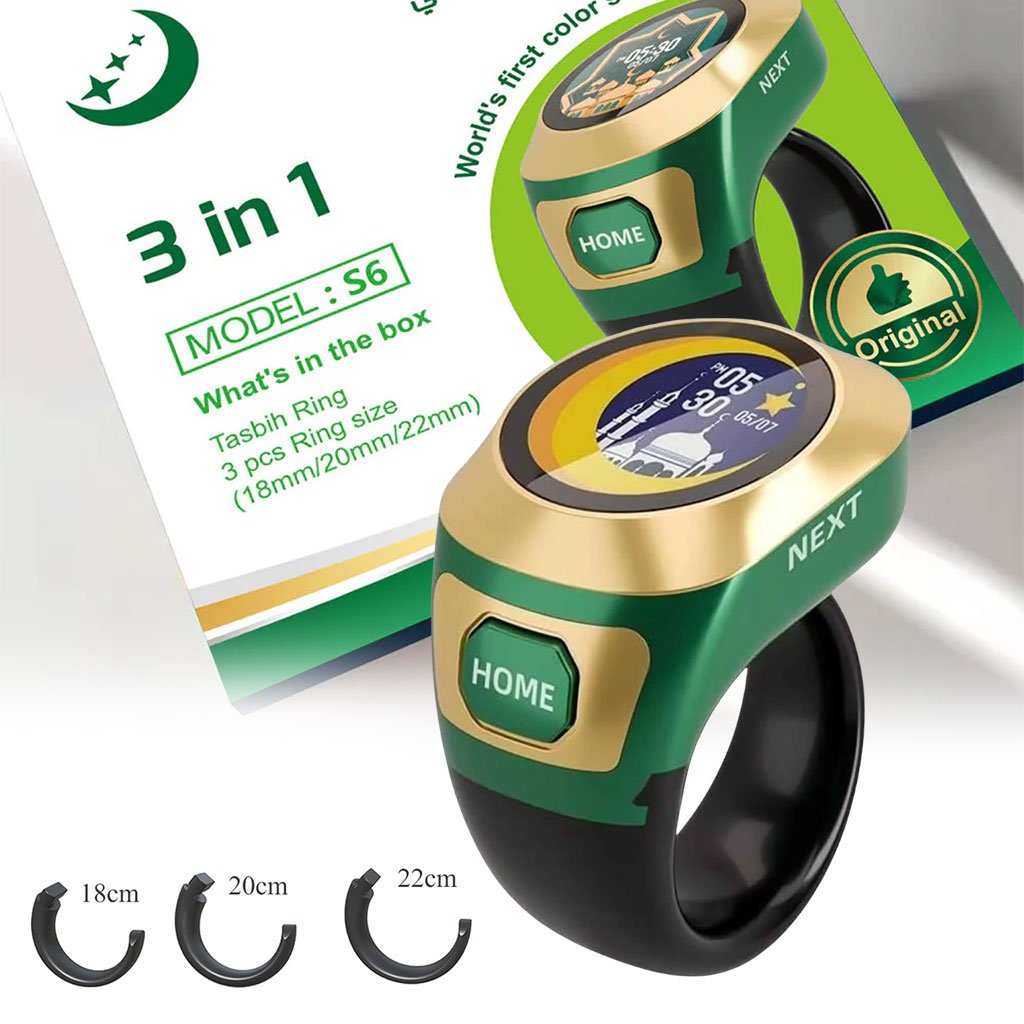 Anneau de Zikr S6 avec Écran OLED Couleur – Technologie et spiritualité réunies