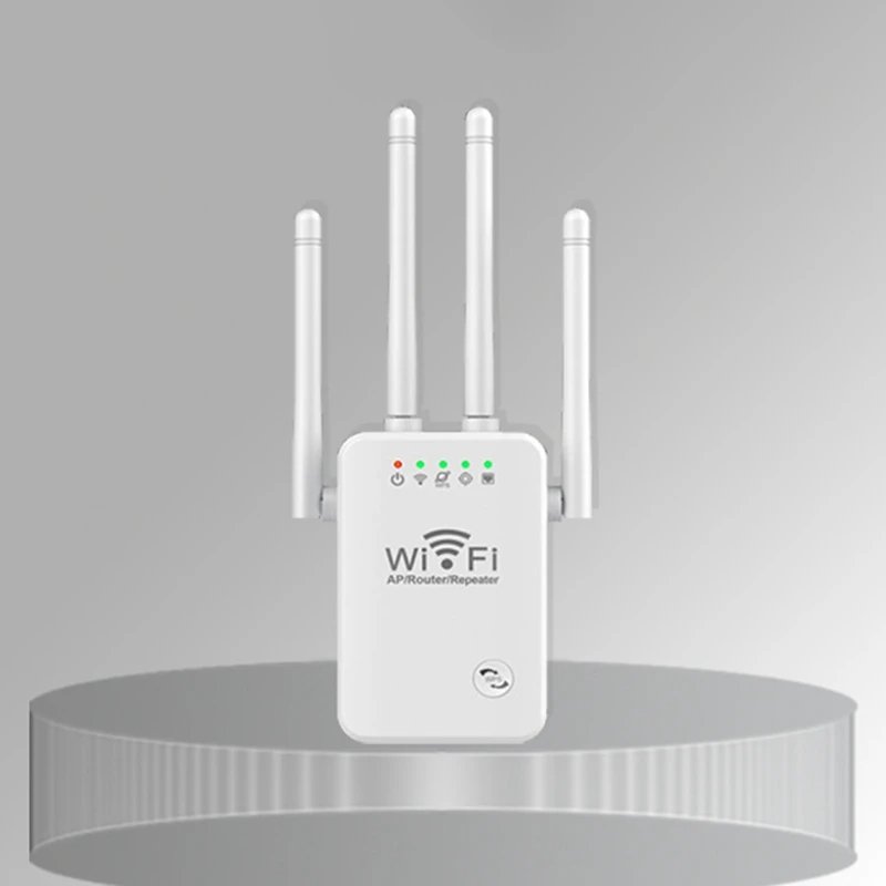 Répéteur WiFi 300 Mbps 2.4G avec 4 Antennes – Amplificateur de Signal sans Fil pour Maison