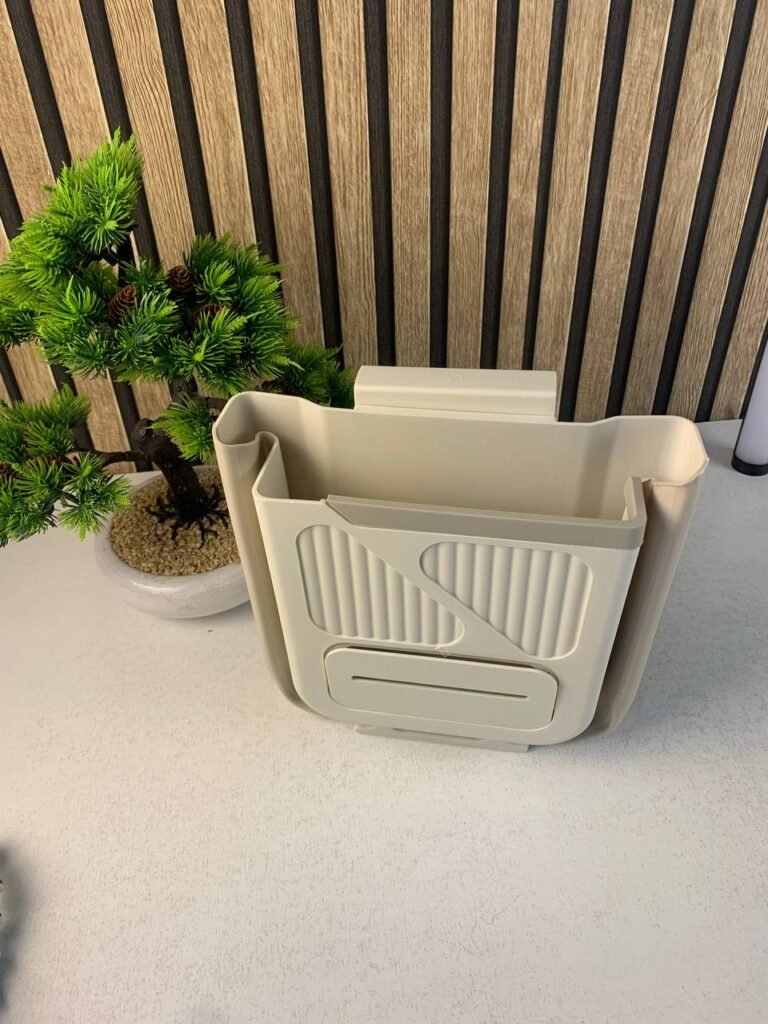 Poubelle de cuisine pliable et suspendue 7L avec distributeur de sacs – Gain de place intelligent