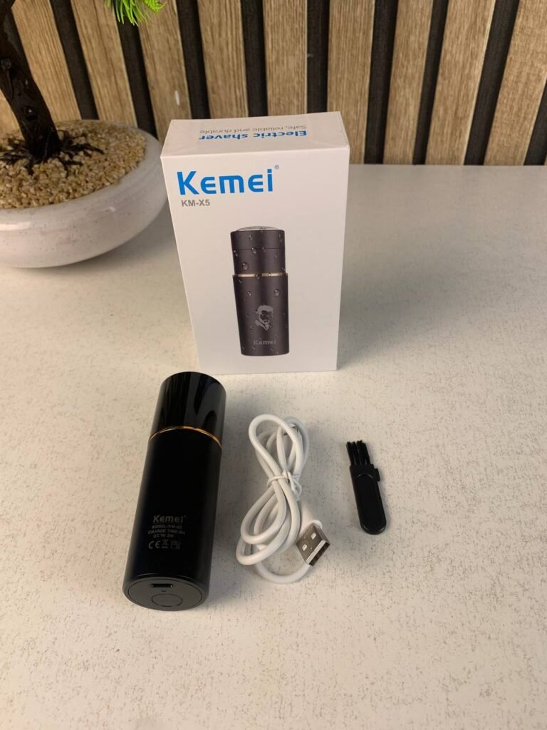 Tondeuse électrique portable Kemei KM-X5 – Rasage rapide et pratique pour homme